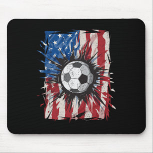 Patriotischer Fußball 4. Juli Männer USA Amerikani Mousepad