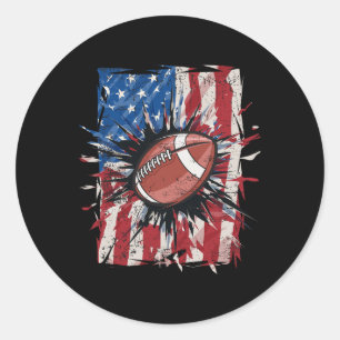 Patriotischer Fußball 4. Juli Männer USA Amerikani Runder Aufkleber