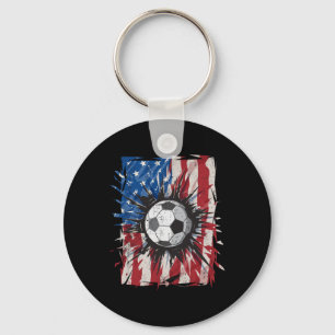 Patriotischer Fußball 4. Juli Männer USA Amerikani Schlüsselanhänger