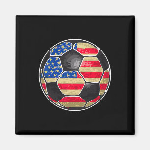 Patriotischer Fußball-Byll USA-Flagge Magnet