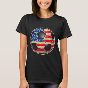 Patriotischer Fußball Ll Usa-Flagge  T-Shirt