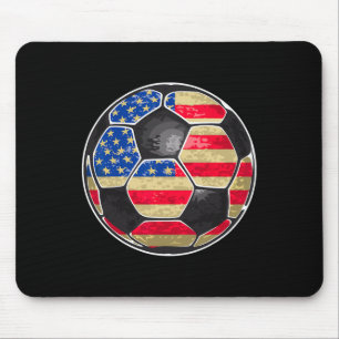 Patriotischer Fußball USA-Flagge Mousepad