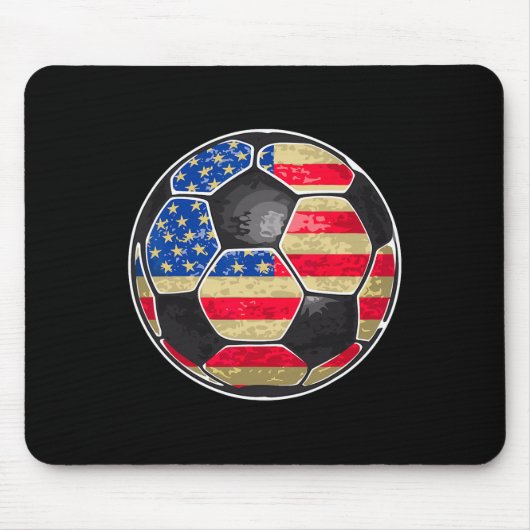 Patriotischer Fußball USA-Flagge Mousepad (Vorne)