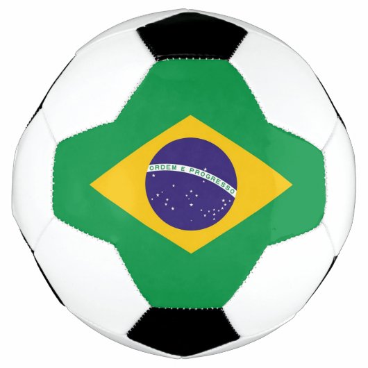 Patriotischer Fußballball mit brasilianischer Flag Fußball (Vorderseite)