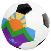 Patriotischer Fußballball mit Fahne von Manitou Sp Fußball (Dreiviertel)