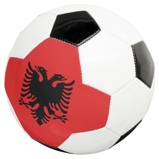 Patriotischer Fußballball mit Flagge Albaniens Fußball (Dreiviertel)