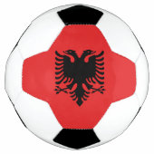 Patriotischer Fußballball mit Flagge Albaniens Fußball (Vorderseite)