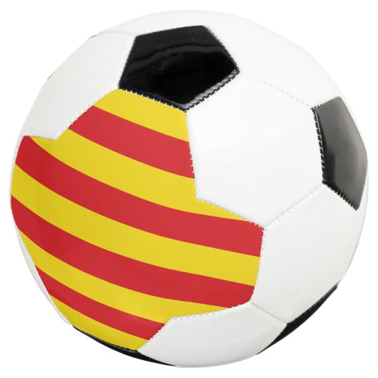 Patriotischer Fußballball mit Flagge Kataloniens Fußball (Dreiviertel)