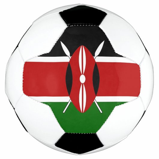Patriotischer Fußballball mit Flagge Kenias Fußball (Vorderseite)