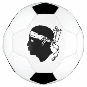 Patriotischer Fußballball mit Flagge Korsikas Fußball