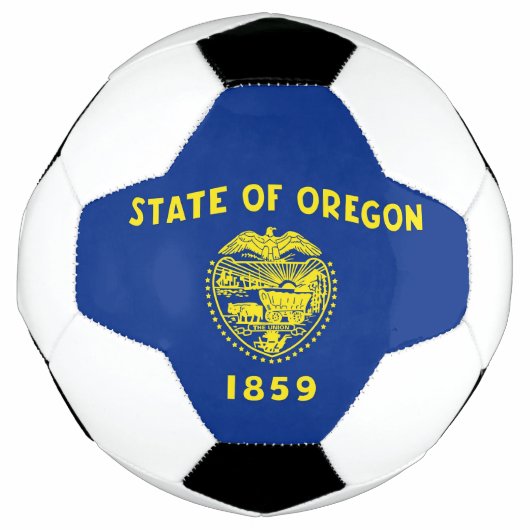 Patriotischer Fußballball mit Flagge Oregon, USA Fußball (Vorderseite)