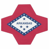 Patriotischer Fußballball mit Flagge von Arkansas, Fußball (Flach)
