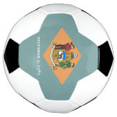Patriotischer Fußballball mit Flagge von Delaware, Fußball (Gedreht)