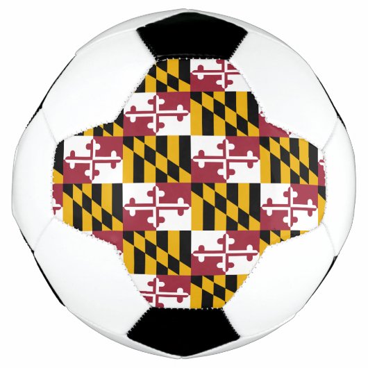Patriotischer Fußballball mit Flagge von Maryland, Fußball (Vorderseite)
