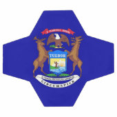 Patriotischer Fußballball mit Flagge von Michigan Fußball (Flach)