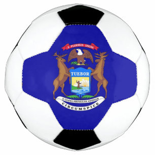 Patriotischer Fußballball mit Flagge von Michigan Fußball