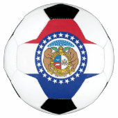 Patriotischer Fußballball mit Flagge von Missouri Fußball (Vorderseite)