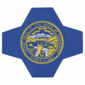 Patriotischer Fußballball mit Flagge von Nebraska Fußball (Flach)