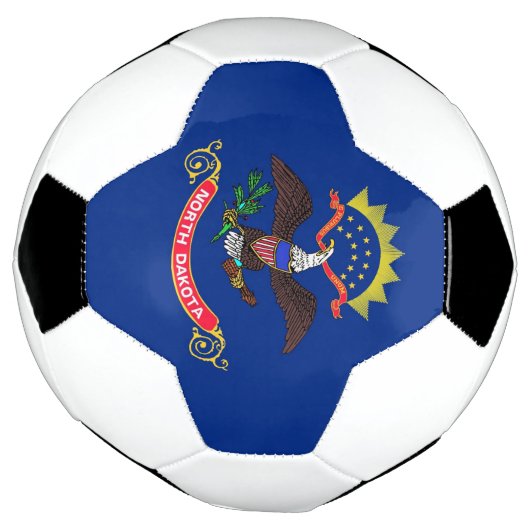 Patriotischer Fußballball mit Flagge von Nord-Dako Fußball (Gedreht)