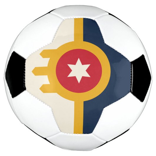 Patriotischer Fußballball mit Flagge von Tulsa, Ok Fußball (Gedreht)