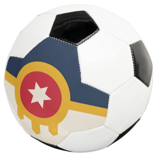 Patriotischer Fußballball mit Flagge von Tulsa, Ok Fußball (Dreiviertel)