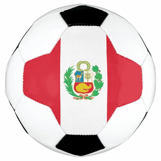 Patriotischer Fußballball mit Peru-Flagge Fußball (Vorderseite)