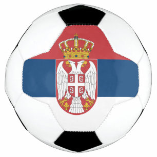 Patriotischer Fußballball mit Serbienflagge Fußball