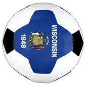 Patriotischer Fußballball mit Wisconsin-Staatsflag Fußball (Gedreht)