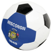 Patriotischer Fußballball mit Wisconsin-Staatsflag Fußball (Dreiviertel)