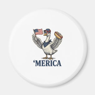 Patriotischer Gans 'Merica Hot Dog Vintage-Shirt D Magnet