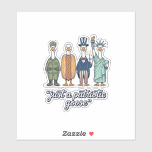 Patriotischer Gänseaufstellung Vintage Vector Shir Aufkleber