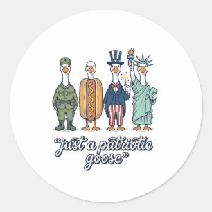 Patriotischer Gänseaufstellung Vintage Vector Shir Runder Aufkleber