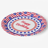 Patriotischer Geburtstag Pappteller (Schrägansicht)