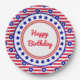 Patriotischer Geburtstag Pappteller