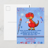 Patriotischer Geburtstag von Dinosaurier, Postkarte (Vorne/Hinten)