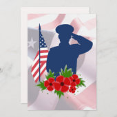 Patriotischer Gedenktag Amerikanischer Soldat Salu Feiertagskarte (Vorne/Hinten)