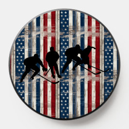 Patriotischer Geist Hockey PopSocket