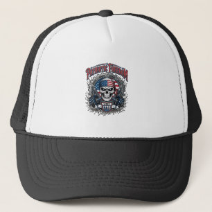 Patriotischer Geländewagen-Schädel-Monstertruck 17 Truckerkappe