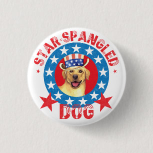 Patriotischer Gelbe Labrador Button