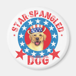 Patriotischer gelber Labrador Magnet
