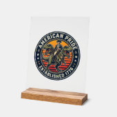 Patriotischer George Washington Reitet T-Rex Ameri Acrylschild (Winkel)