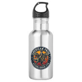 Patriotischer George Washington Reitet T-Rex Ameri Edelstahlflasche (Vorderseite)