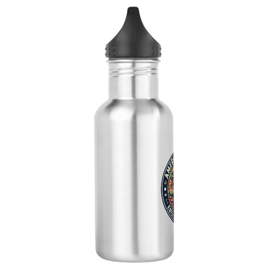 Patriotischer George Washington Reitet T-Rex Ameri Edelstahlflasche (Links)