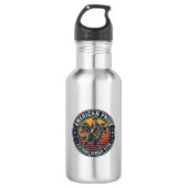 Patriotischer George Washington Reitet T-Rex Ameri Edelstahlflasche (Vorderseite)
