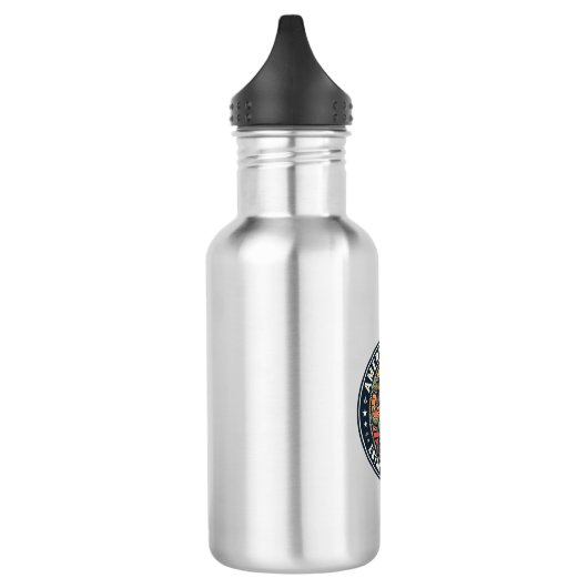 Patriotischer George Washington Reitet T-Rex Ameri Edelstahlflasche (Links)