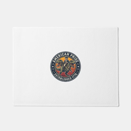 Patriotischer George Washington Reitet T-Rex Ameri Fußmatte (Vorderseite)