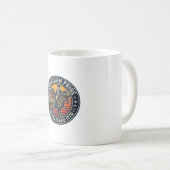Patriotischer George Washington Reitet T-Rex Ameri Kaffeetasse (VorderseiteRechts)