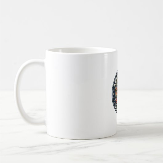 Patriotischer George Washington Reitet T-Rex Ameri Kaffeetasse (Links)