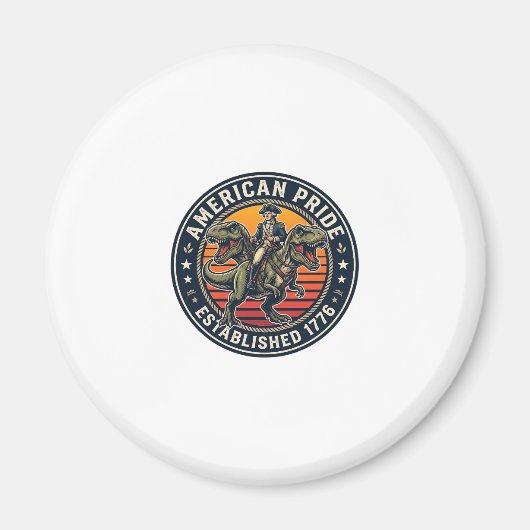 Patriotischer George Washington Reitet T-Rex Ameri Magnet (Vorne)