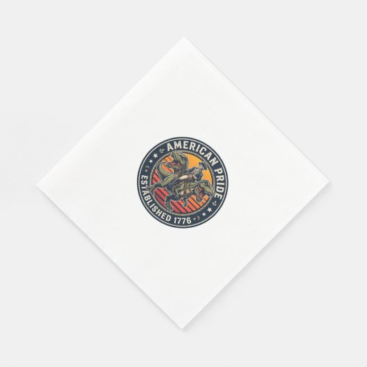 Patriotischer George Washington Reitet T-Rex Ameri Serviette (Ecke)